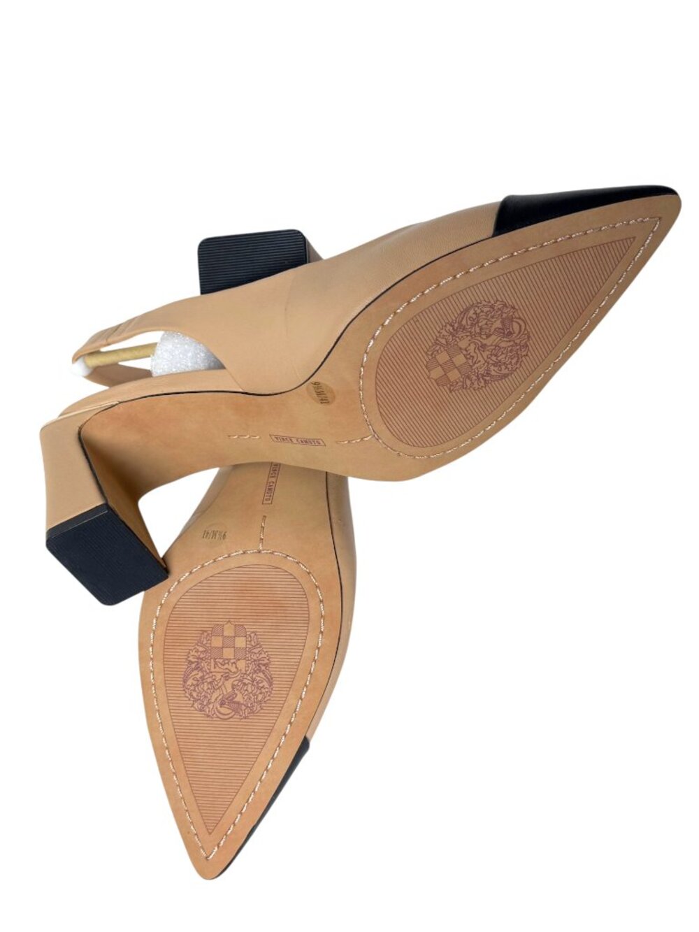 VINCE CAMUTO HAMDEN CT SLINGBACKS SANDSTONE OLD MONEY LUX PARISIAN CHIC NEW 9.5 - Picture 6 of 8
